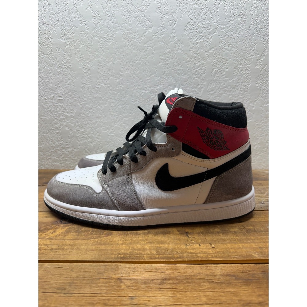 Air Jordan 1 Retro High OG Light Smoke Grey Black Red 555088-126 Mens 12